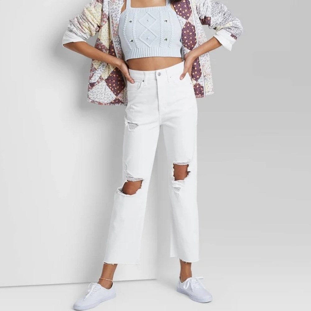 White Distressed Women's Jeans